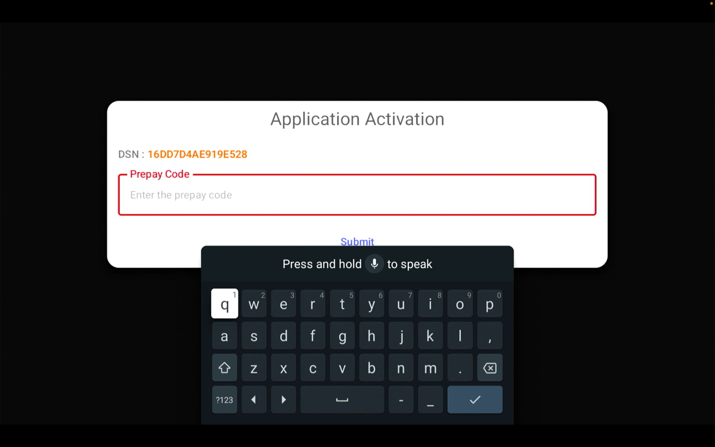 Enter your activation code